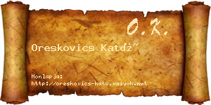 Oreskovics Kató névjegykártya